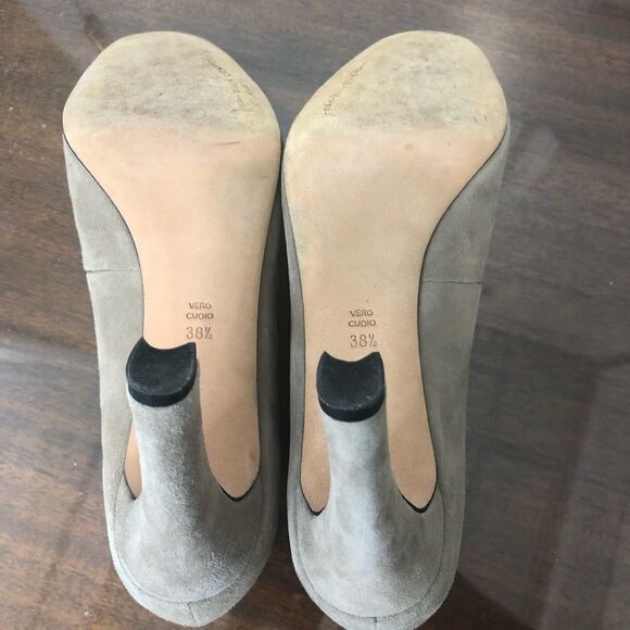 Jean - Michel Cazabat leather suede light taupe 4 inch heels, size 38.5, US 8 - Picture 8 of 11